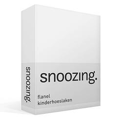 Foto van Snoozing - flanel - kinderhoeslaken - junior - 70x140/150 cm - wit