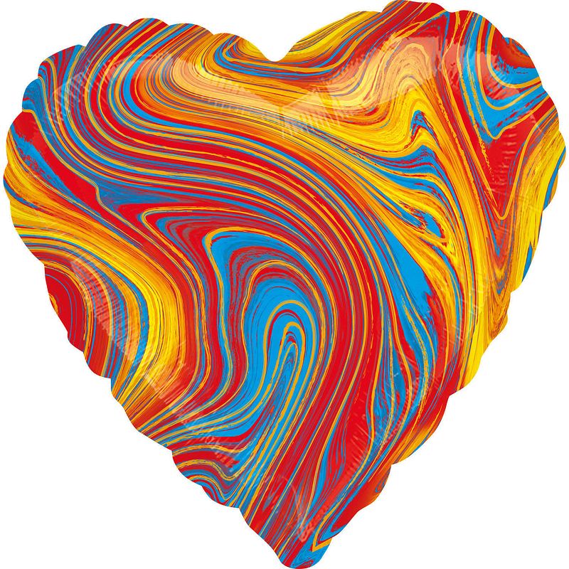 Foto van Amscan folieballon colorful heart 45 cm metallic