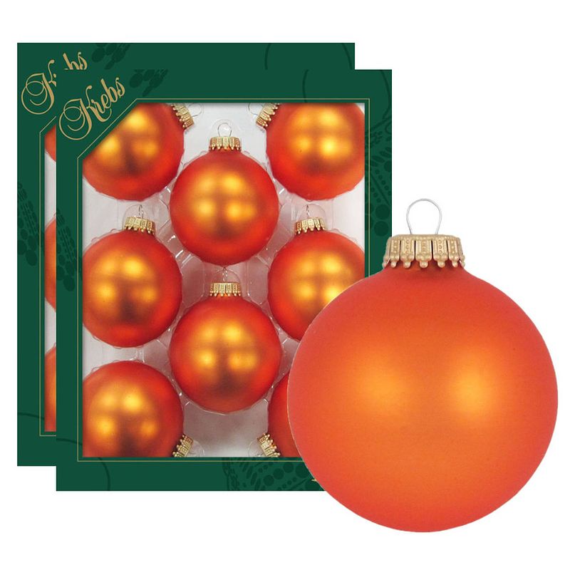 Foto van 16x wildfire velvet oranje glazen kerstballen 7 cm kerstboomversiering - mat - kerstversiering/kerstdecoratie oranje