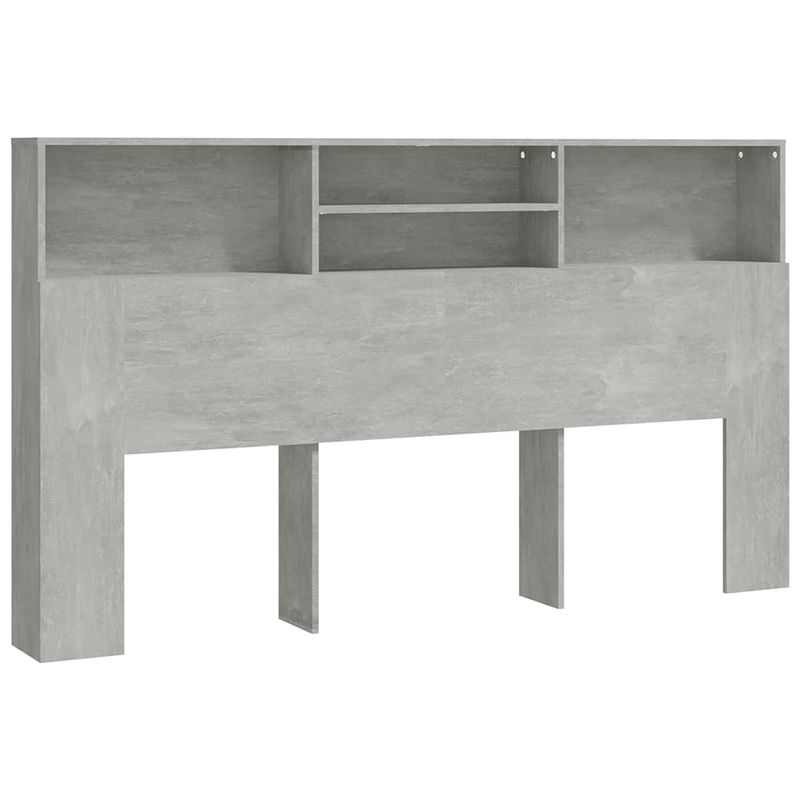 Foto van The living store wandhoofdbordkast - betongrijs - 180 x 19 x 103.5 cm - bewerkt hout