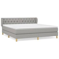 Foto van The living store boxspringbed - comfort - bed - 203 x 163 x 78/88 cm - lichtgrijs