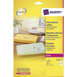 Foto van Laseretiket avery 99,1x38,1mm transparant 25 vel 14 etiketten per vel