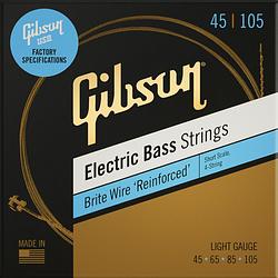 Foto van Gibson brite wire electric bass strings short scale light snaren voor elektrische bas