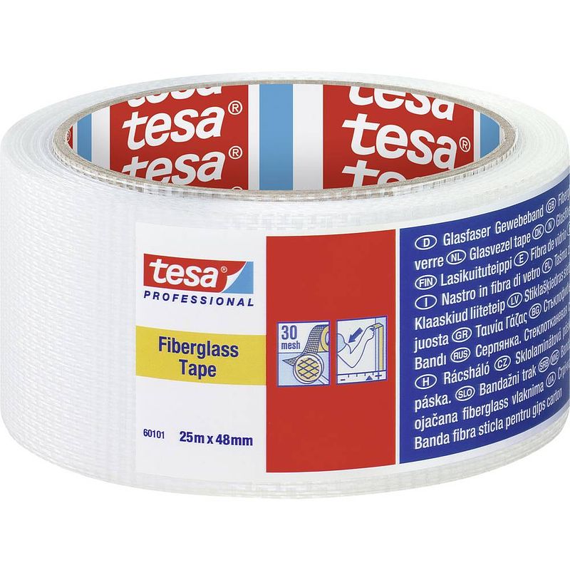 Foto van Tesa 60101-00000-00 textieltape tesa professional wit (l x b) 25 m x 48 mm 1 stuk(s)