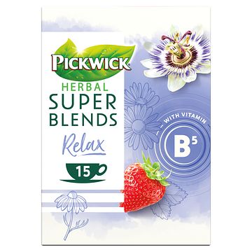 Foto van Pickwick herbal super blends relax kruidenthee 15 stuks bij jumbo