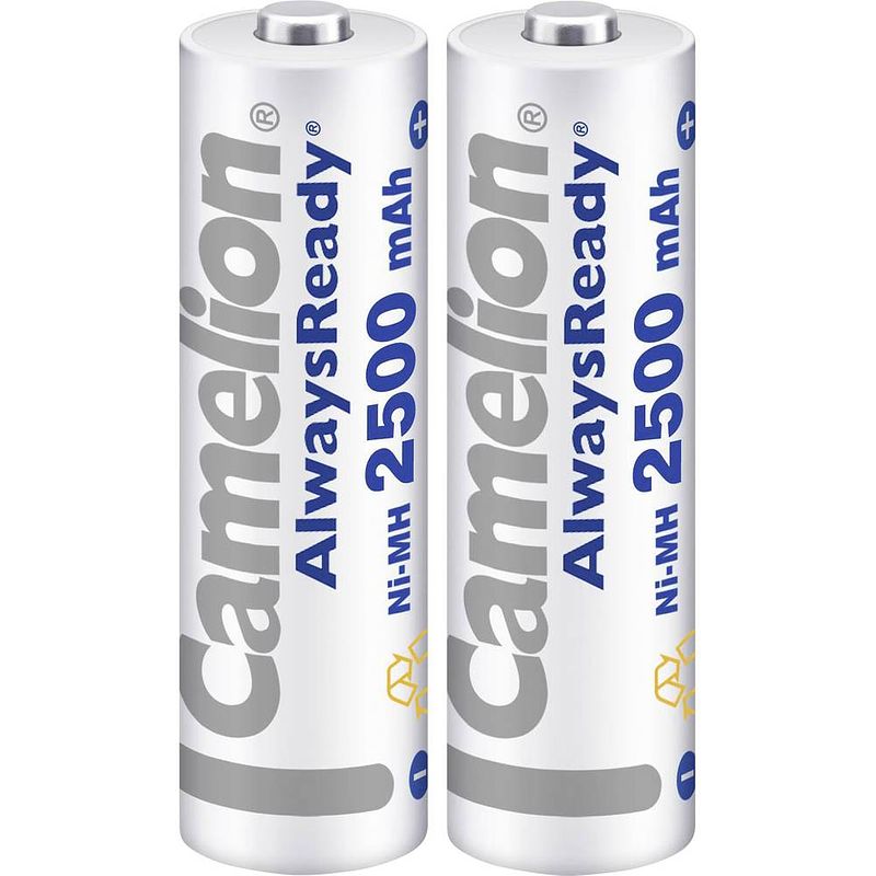 Foto van Camelion alwaysready oplaadbare aa batterij (penlite) nimh 2500 mah 1.2 v 2 stuk(s)