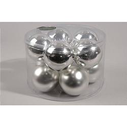 Foto van Kerstballen glas zilver 6cm 10 stuks kerstartikelen