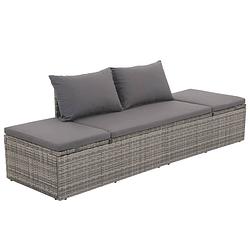 Foto van Vidaxl tuinbed 195x60 cm poly rattan grijs