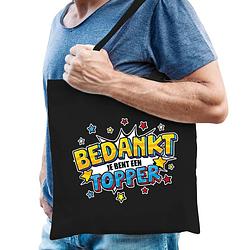 Foto van Bedankt topper tas zwart voor heren - feest boodschappentassen