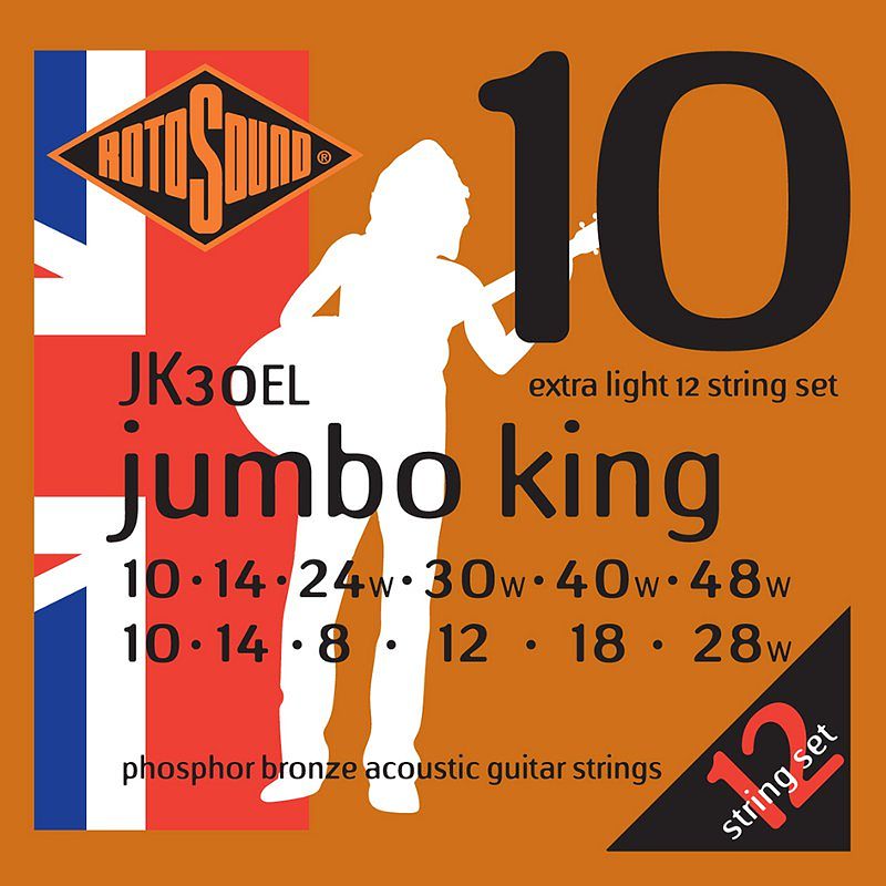 Foto van Rotosound jk30el jumbo king akoestische gitaarsnaren 010-48w