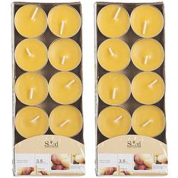 Foto van 20x geurtheelichtjes mango/geel 3,5 branduren - geurkaarsen