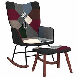 Foto van Vidaxl schommelstoel met voetenbank patchwork stof