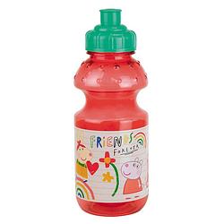 Foto van Peppa pig drinkfles/drinkbeker/bidon met drinktuitje - roze - kunststof - 350 ml - schoolbekers