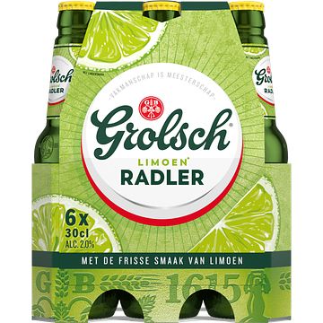 Foto van Grolsch radler limoen flessen 6 x 300ml bij jumbo