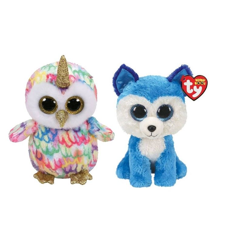 Foto van Ty - knuffel - beanie boo's - enchanted owl & prince husky