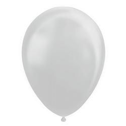 Foto van Wefiesta ballonnen 30 cm latex zilver 10 stuks