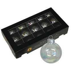 Foto van Kerstballen van glas - 15x - transparant parelmoer -4 cm -milieubewust - kerstbal