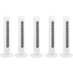 Foto van 5 stuks ventilator - torenventilator - torenventilator ventilator zuil wit - torenventilator kopen