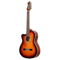 Foto van Ortega rce238sn-ft-l performer series linkshandige e/a klassieke gitaar met gigbag