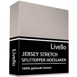 Foto van Livello hoeslaken splittopper jersey stone 180 x 210 cm