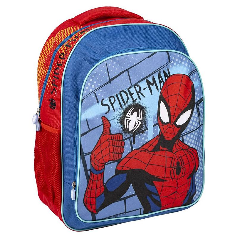 Foto van Schoolrugzak spiderman rood blauw