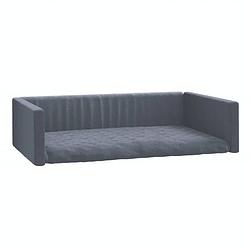 Foto van The living store hondenbed linnen-look grijs - 90x60x19cm - robuust - comfortabel