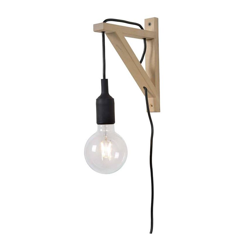 Foto van Lucide wandlamp fix zwart