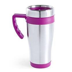 Foto van Rvs thermosbeker/warm houd beker roze 500 ml - thermosbeker