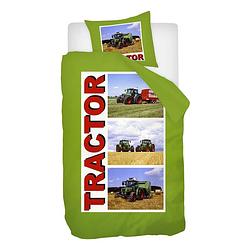 Foto van Snoozing tractor flanel dekbedovertrek - 1-persoons (140x200/220 cm + 1 sloop)