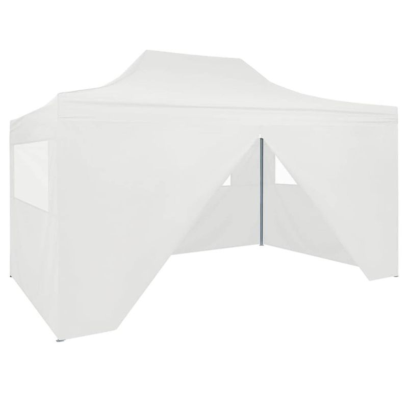 Foto van Vidaxl partytent met 4 zijwanden inklapbaar 3x4 m staal wit