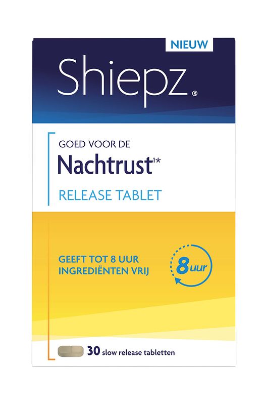 Foto van Shiepz slow release nachtrust 8 uur tabletten