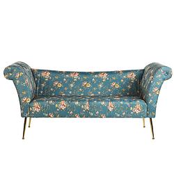 Foto van Beliani nantilly - chaise longue-blauw-fluweel