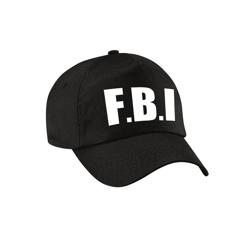 Foto van Verkleed f.b.i agent pet / cap zwart voor jongens en meisjes - verkleedhoofddeksels