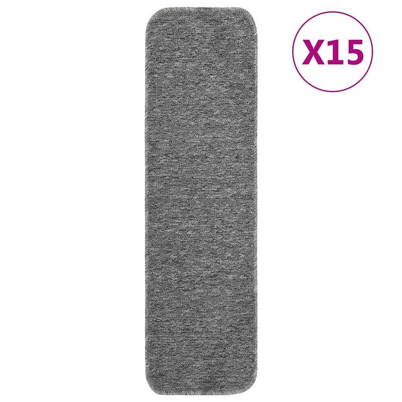 Foto van Vidaxl trapmatten 15 st anti-slip rechthoekig 75x20 cm grijs