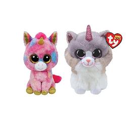 Foto van Ty - knuffel - beanie boo's - fantasia unicorn & asher cat