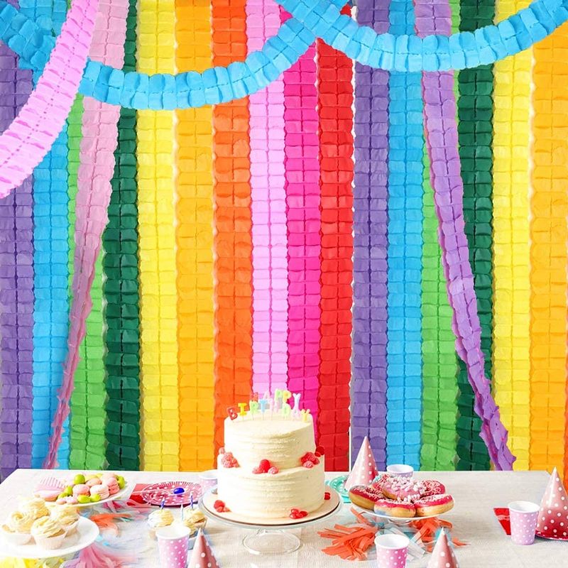 Foto van Fissaly® 16 stuks papieren slingers verjaardag versiering gekleurd - decoratie happy birthday feest & feestje