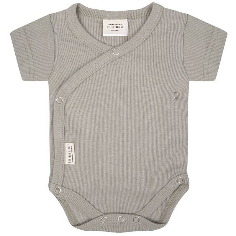 Foto van Little indians onesie short abbey stone junior katoen taupe mt 6-9