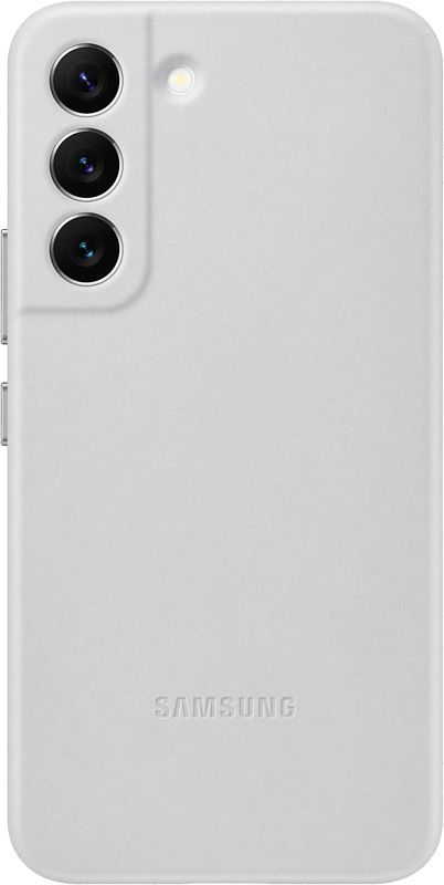 Foto van Samsung galaxy s22 back cover leer grijs