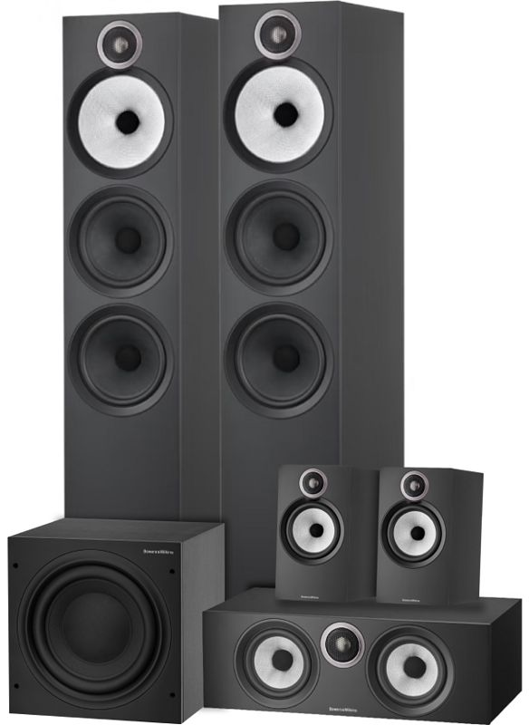 Foto van Bowers & wilkins htm6 s3 + 603 s3 (per paar) + 606 s3 (per paar) + asw610 zwart