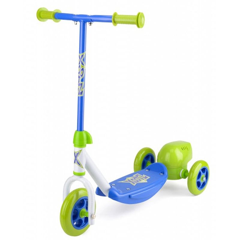 Foto van Xootz 3-wiel kinderstep bubble scooter kinderstep jongens voetrem groen/blauw