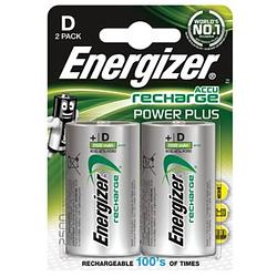 Foto van Energizer herlaadbare batterijen power plus d, blister van 2 stuks