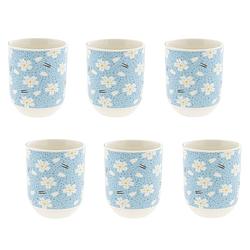 Foto van Haes deco - mokken set van 6 - ø 6x8 cm / 100 ml - met bloemen - mok