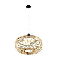 Foto van Dknc - hanglamp - bamboe - 46x46x28cm - beige