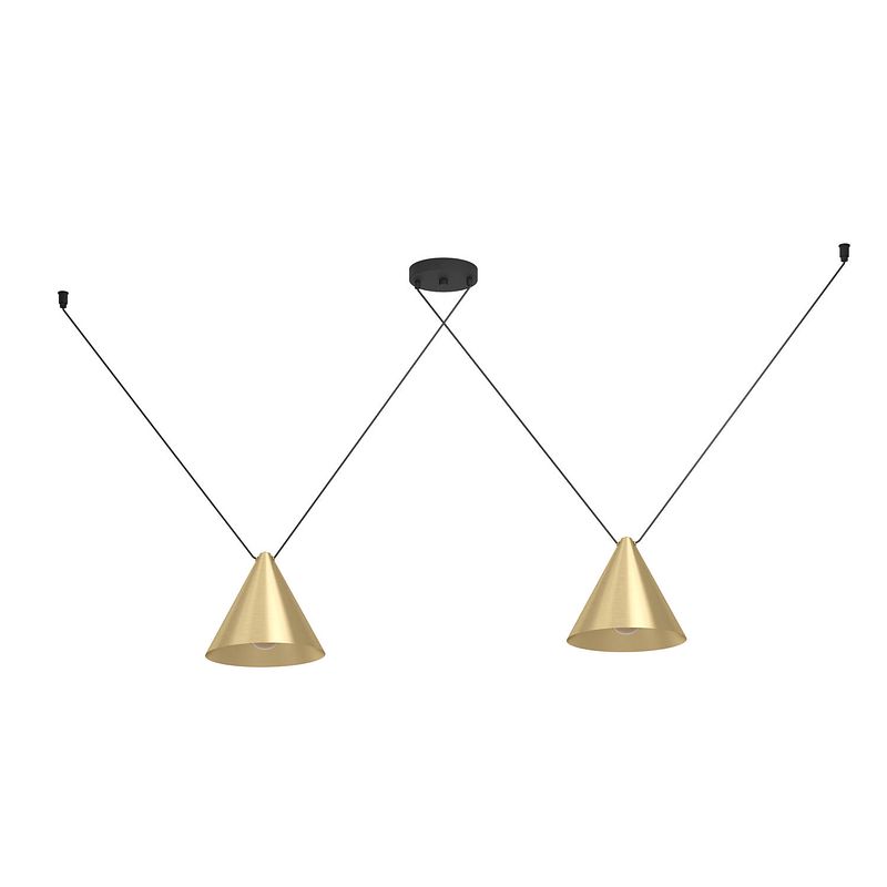 Foto van Eglo narices 1 hanglamp - e27 - 173 cm - goud/zwart - staal