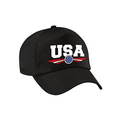 Foto van Amerika / usa landen pet / baseball cap zwart voor kinderen - verkleedhoofddeksels