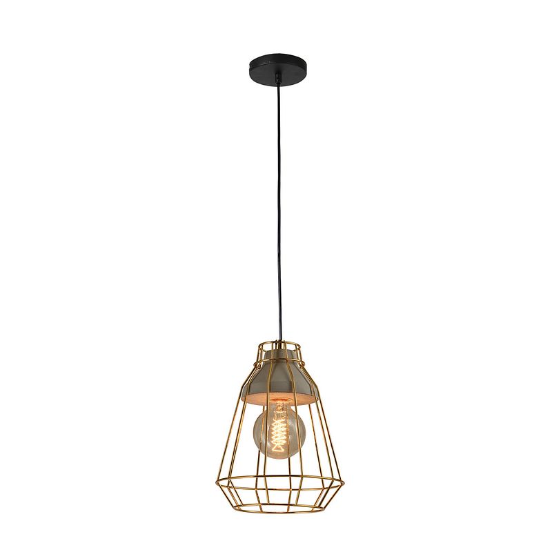 Foto van Quvio hanglamp beton en staal - quv5096l-gold