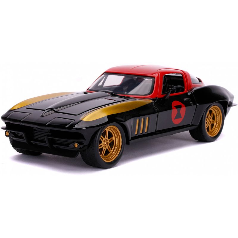 Foto van Jada auto marvel black widow 1966 chevy 1:24 die-cast zwart