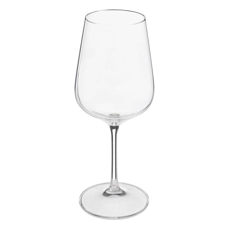 Foto van Secret de gourmet wijnglazen set lena - doosje 6x stuks - chique transparant glas - 45 cl - wijnglazen