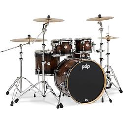 Foto van Pdp drums pdcmx2215wc concept maple exotic walnut to charcoal burst 5d. shellset