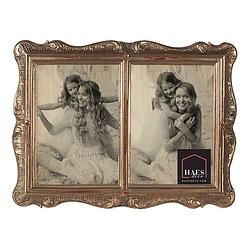 Foto van Haes deco - duo fotolijst 10x15 (2) goudkleurig, formaat 17x2x22 cm - dramatic chic